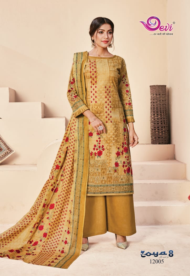 Devi Zoya 8 Latest Daily Wear Pure Cotton Printed Dress Material Collection 