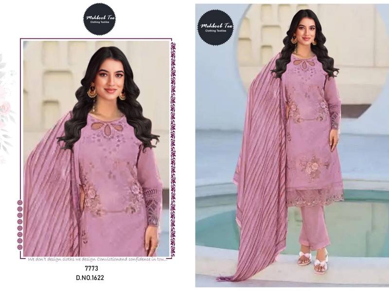 Mehboob Tex 1621 And 1622 Chiffon Dupatta Pakistani Salwar Suits Wholesale Market In Surat