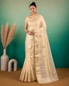 Afs Florent Tissue Linen Embroidery Saree