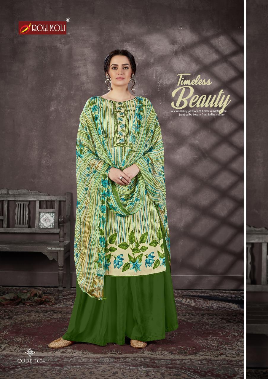 ROLI MOLI MALLIKA Beautiful Casual Wear Heavy Designers Print with Sivorski Diamond Work Salwar Suit Collection 