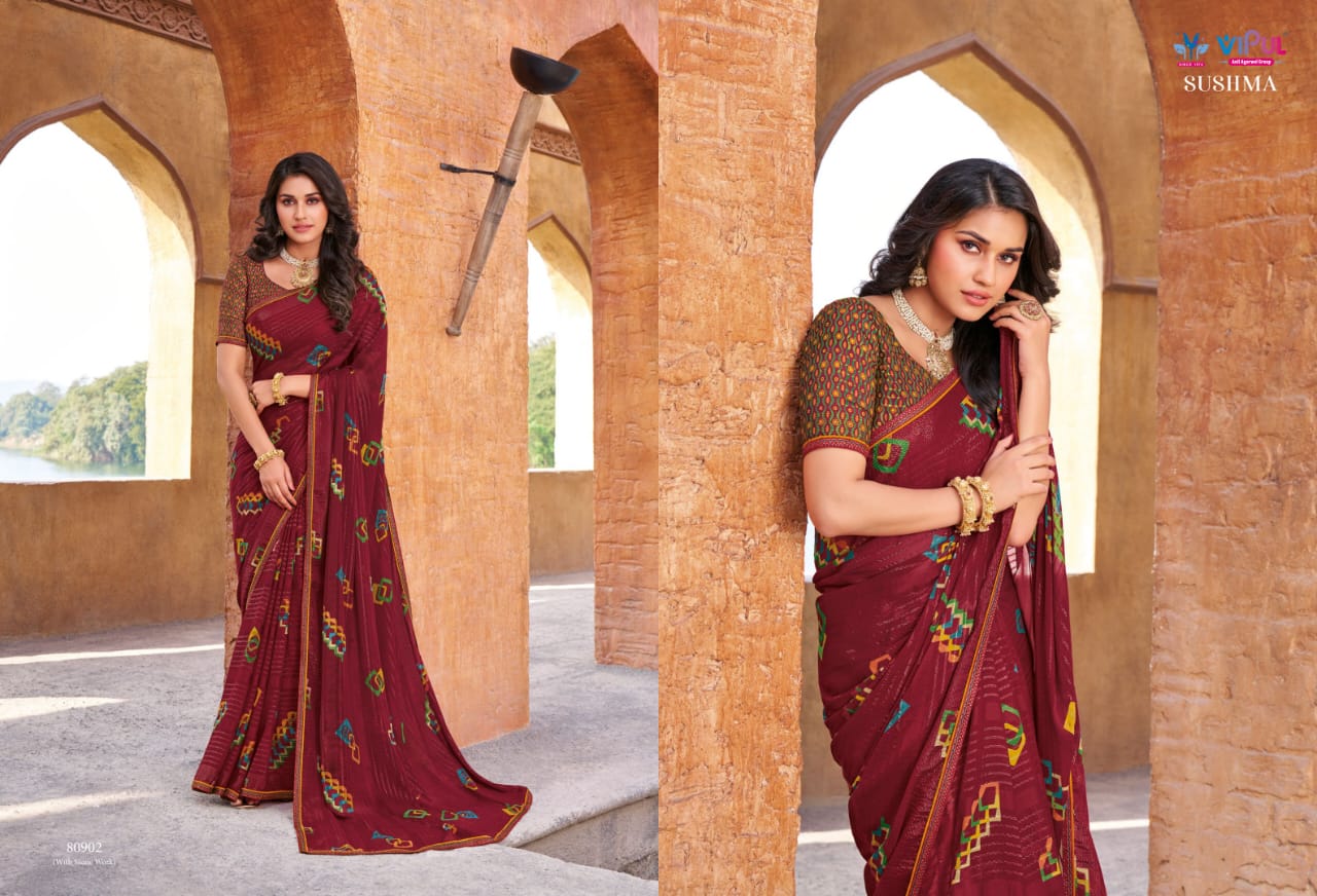 Sushma By Vipul Georgette Daily Wear Sarees Orders In India