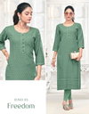 Freedom 2 By Tunic House Rayon Chikankari Worked Stylish Kurtis Bulk Orders In India