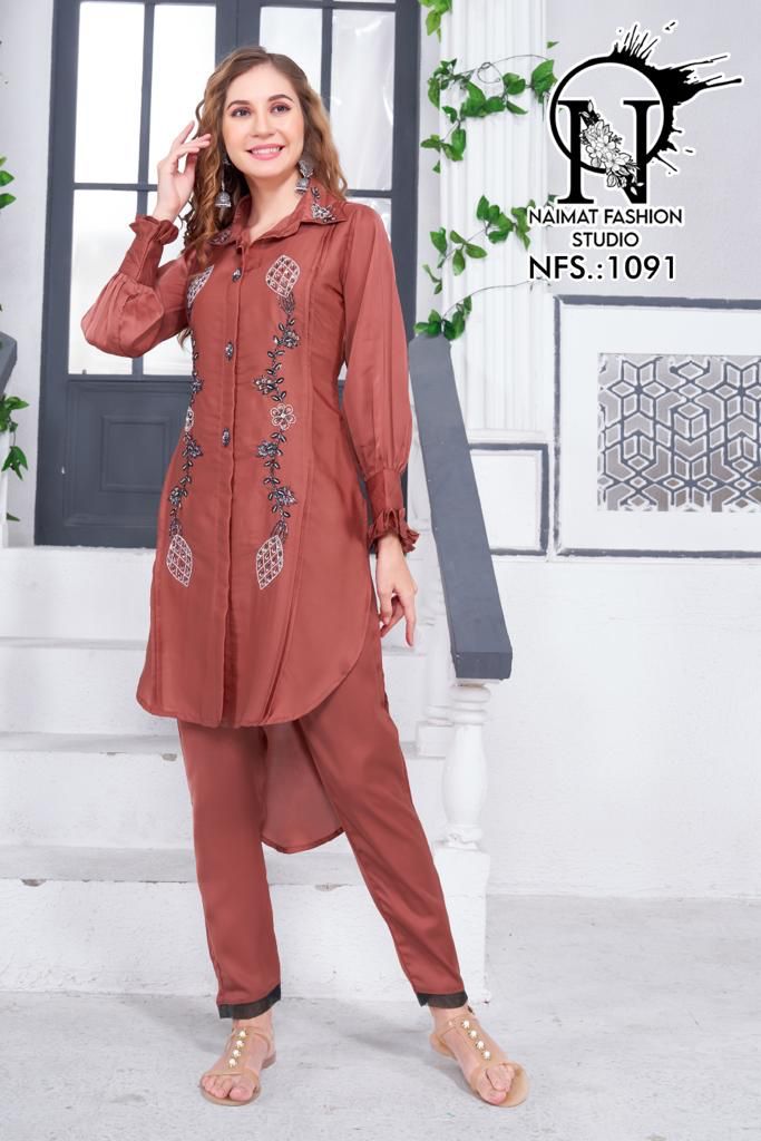 NFS 1091 Imported Fancy Cord Set Kurti With Bottom Catalog