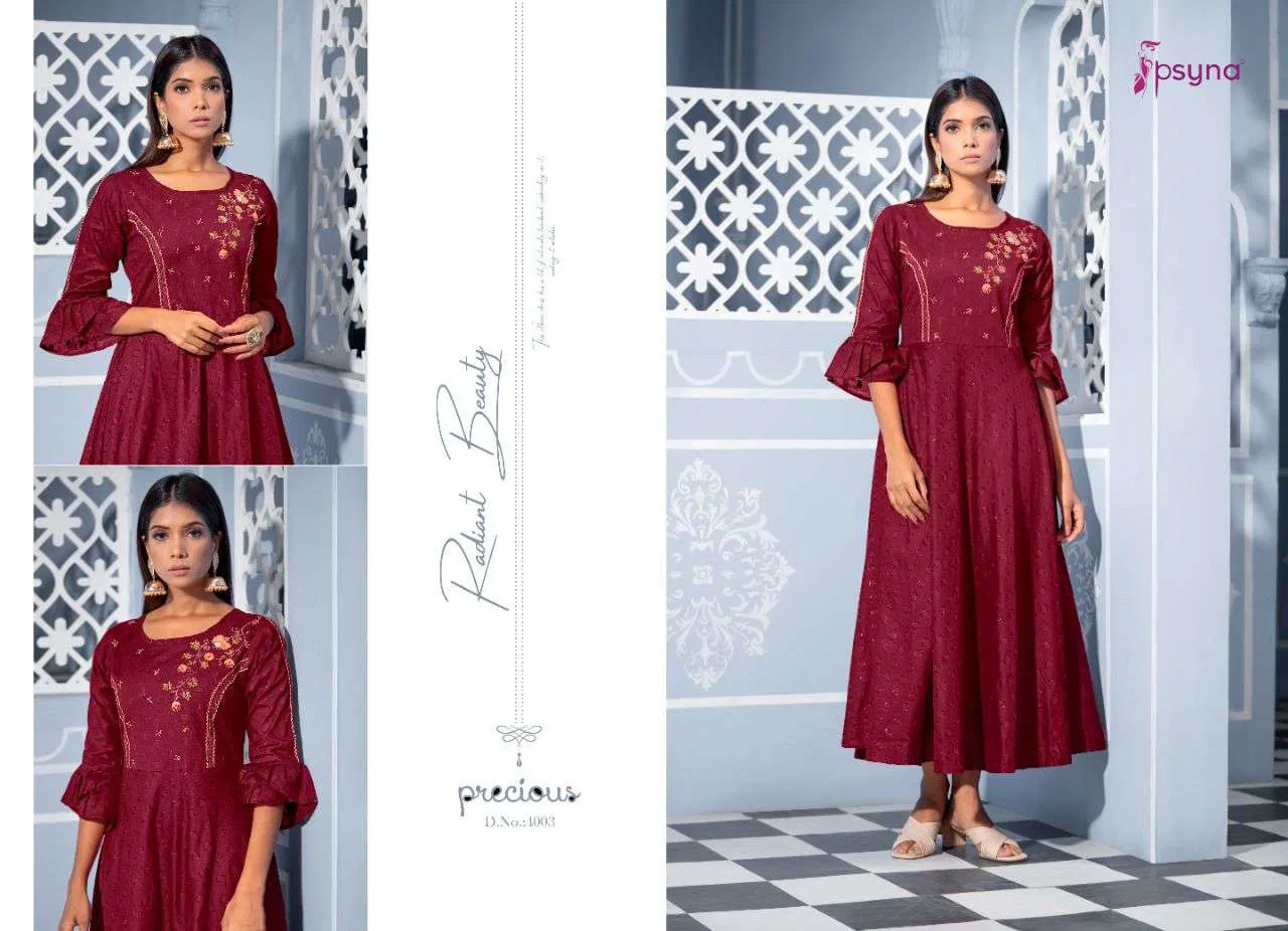 Precious Vol 4 By Psyna Cotton Designer Gown Best Wholesale Shop In Surat