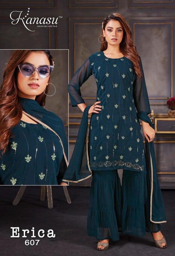 Kanasu By Erica Georgette Designer Sharara Suit Catalog