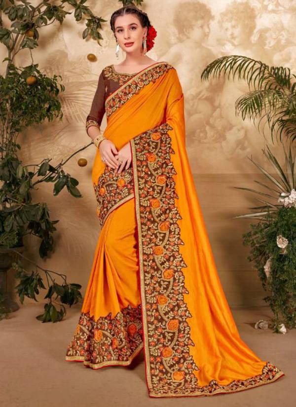 Kalista Fashion Century Vol 3 Vichitra Silk Designer Party Wear Heavy Embroidery Work Saree Collections
