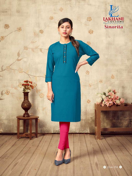 Lakhani Sinorita Pure Cotton Ready Made Designer Kurti Collection