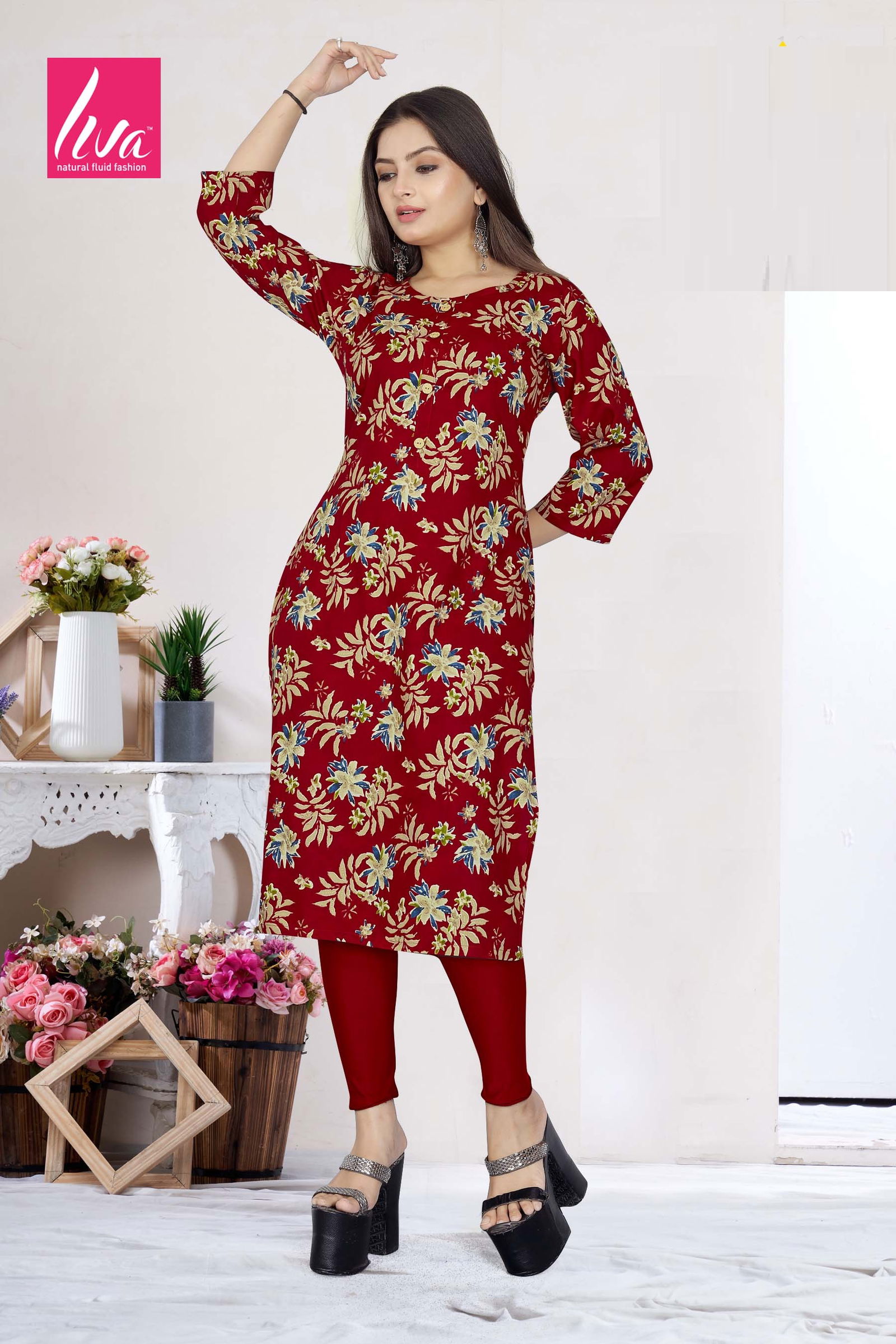 3 Selvi Ultra Premium Rayon Foil Printed Wholesale Kurti Suppliers In India