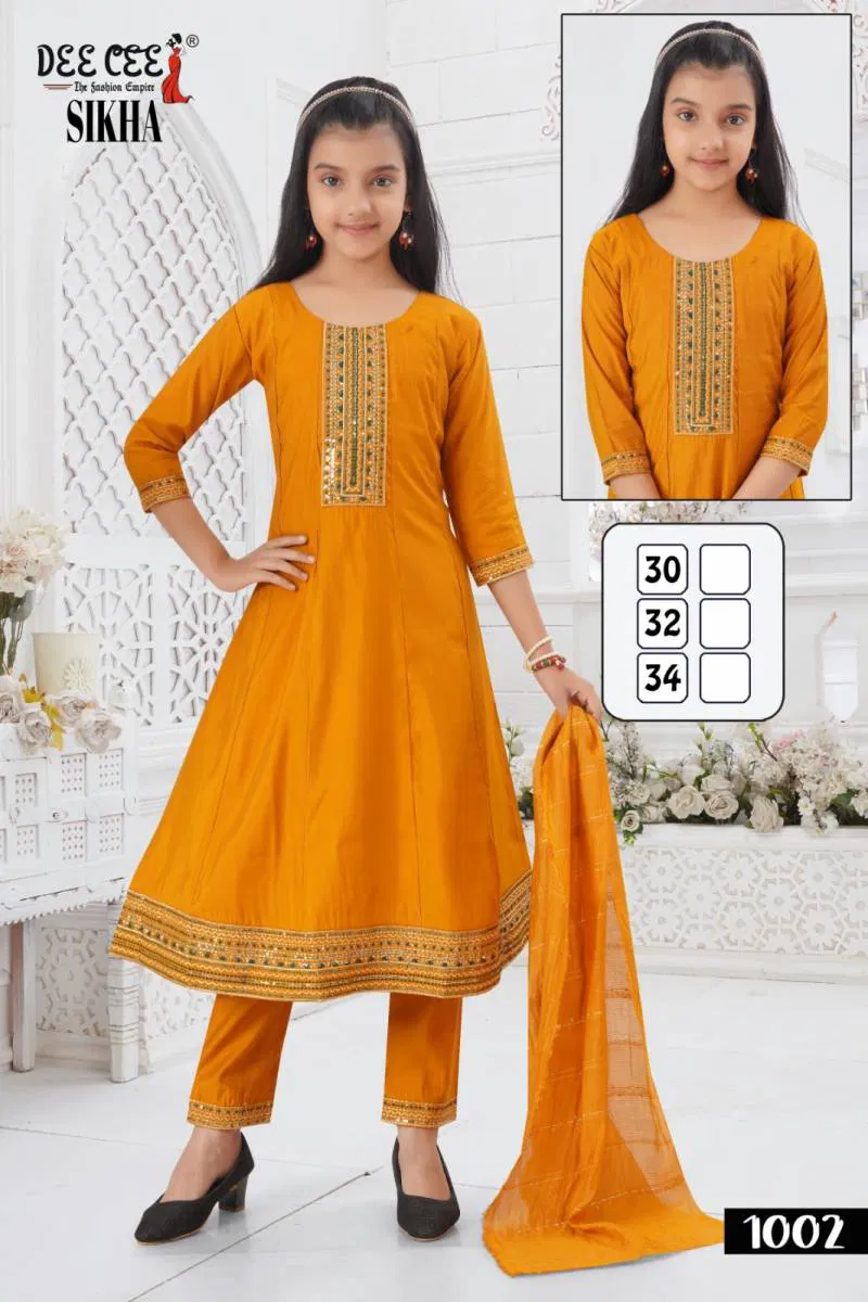 Sikha By Deecee Silk Embroidered Kurti Bottom With Dupatta Wholesale Online