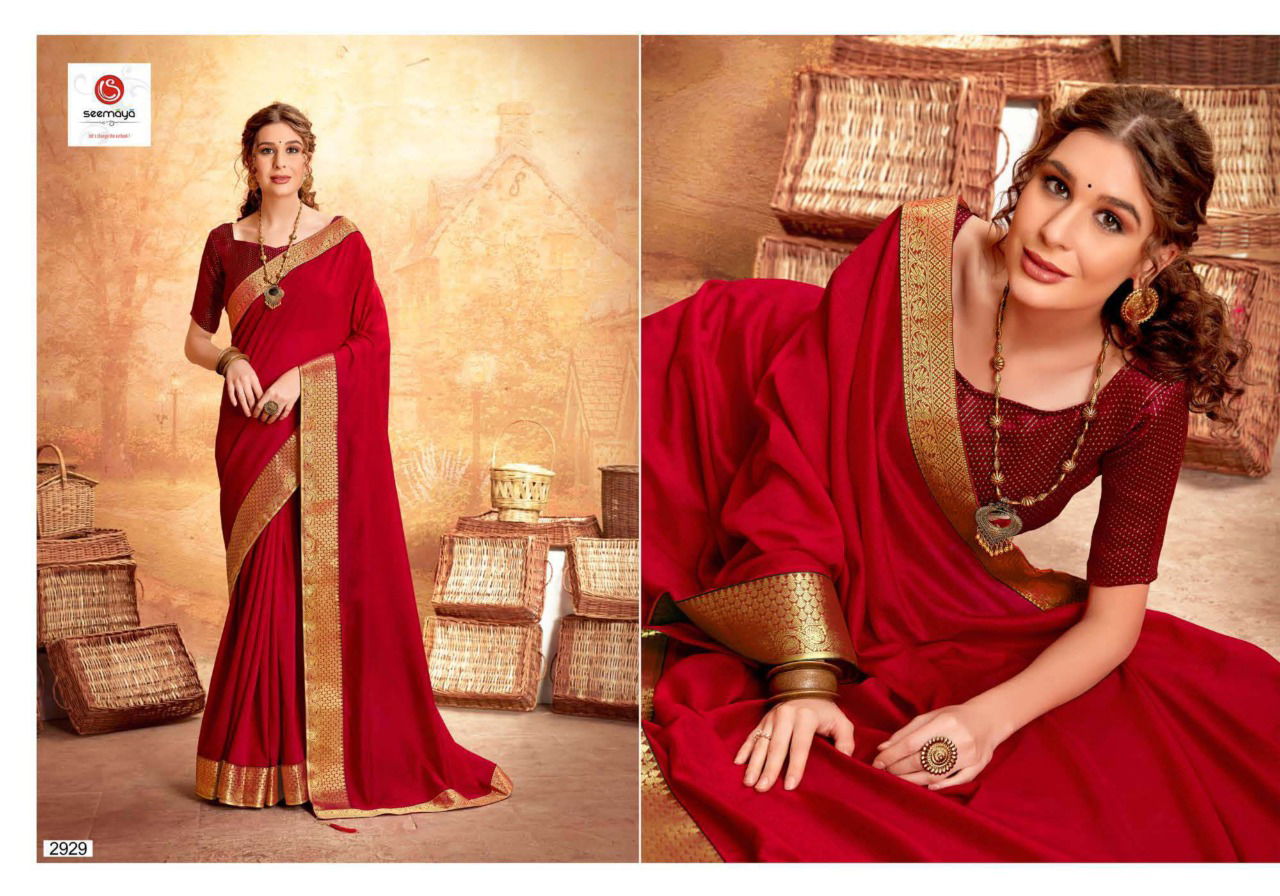 SEEMAYA ANURADHA Fancy Designer Festive Wear Vichitra Silk Fabric Work And Border With Fancy Blouse Collection