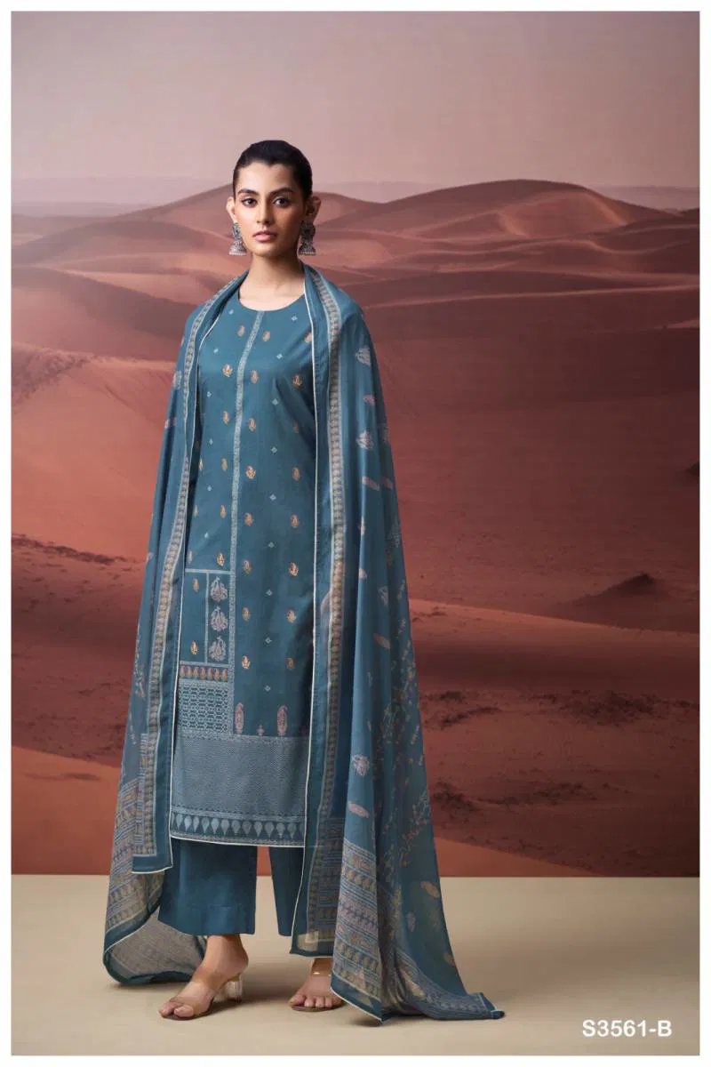 Daleyza By Ganga Cotton Printed Embroidered Salwar Suit Online Wholesale