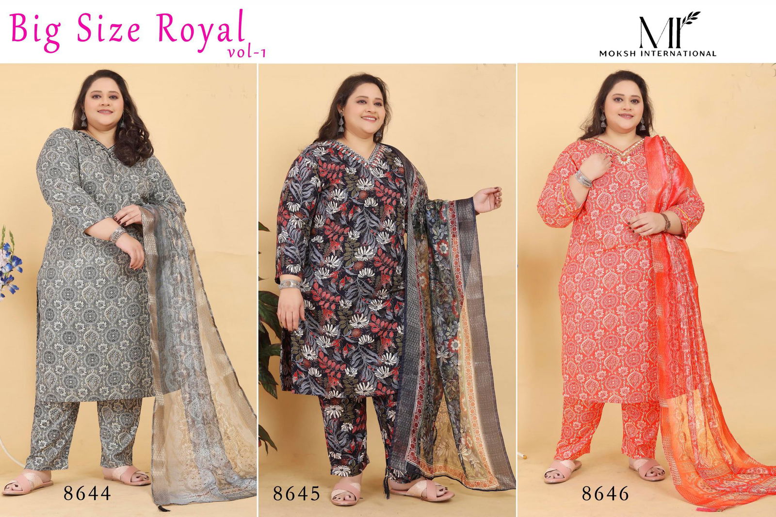 Big Size Royal Vol 1 By Moksh Rayon Kurti With Bottom Dupatta Orders In India