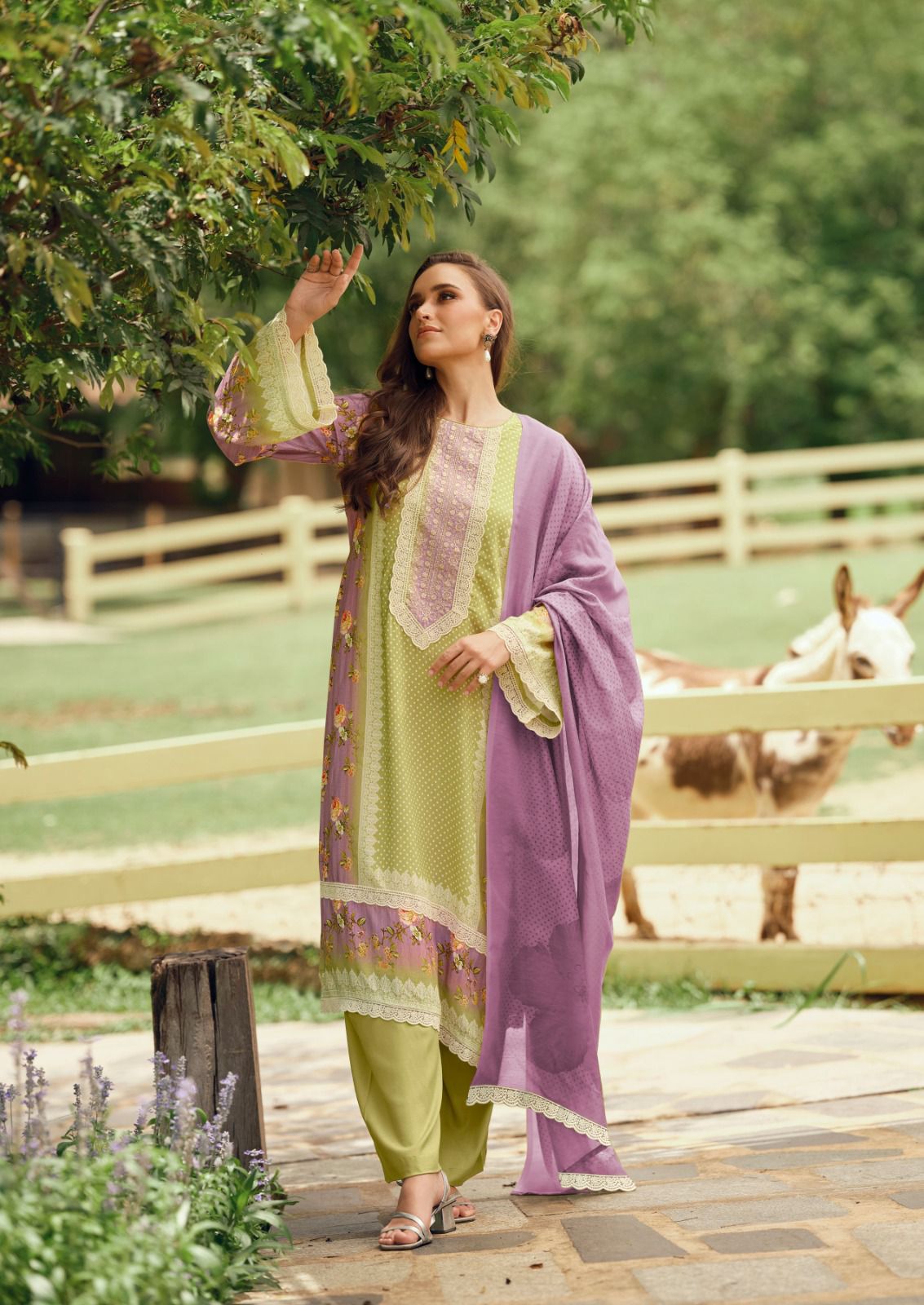 Cross Stitch By The Hermitage Shop Lawn Cotton Dress Material Exporters In India