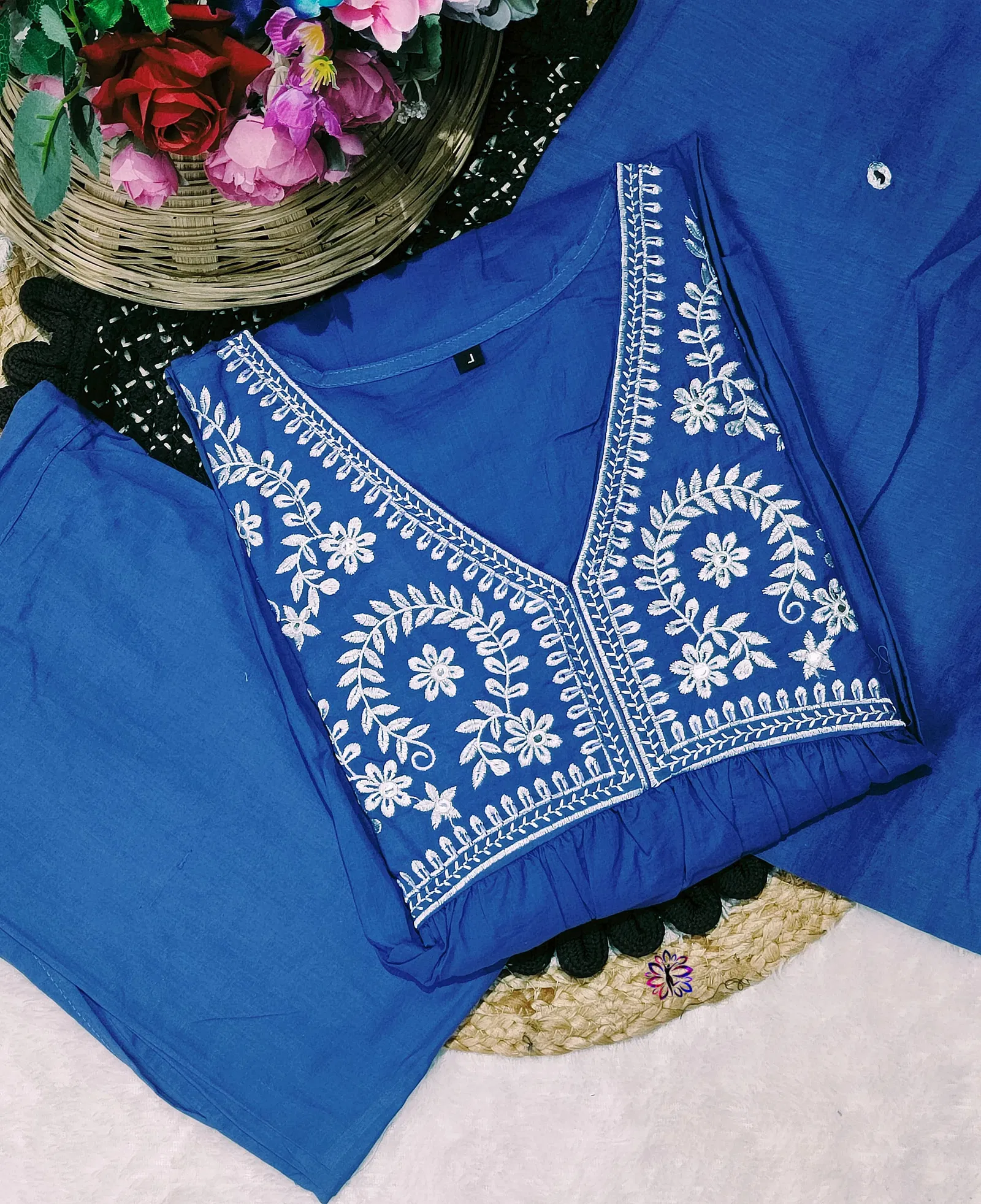 KF Premium Cotton Kalaai Embroidery Kurti With Bottom Dupatta Orders In India