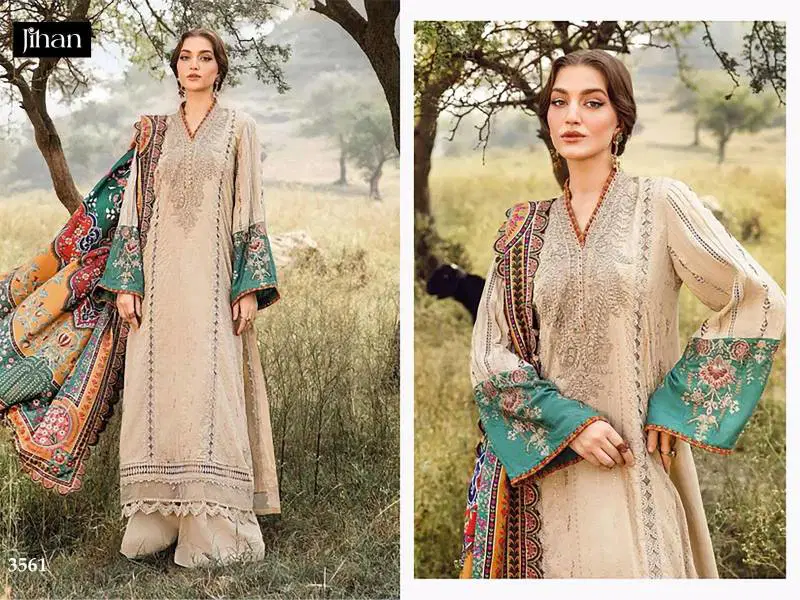 Jihan 3561 Cotton Dupatta Pakistani Salwar Suits  Wholesale Clothing Distributers In India