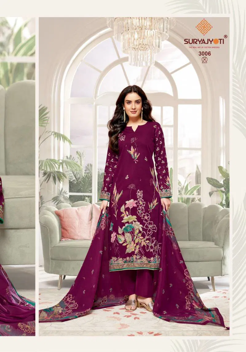 Kaara Advance Vol 3 By Suryajyoti Jam Satin Printed Dress Material Wholesale In India