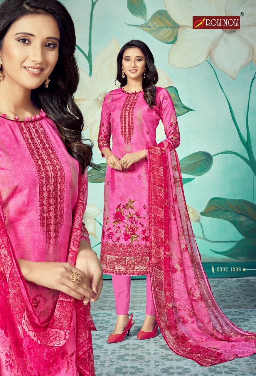 Roli Moli Mallika 6 fancy Casual Wear Heavy indo Designer Printed Designers Print with Sivorski  Diamond Dress Material Collection