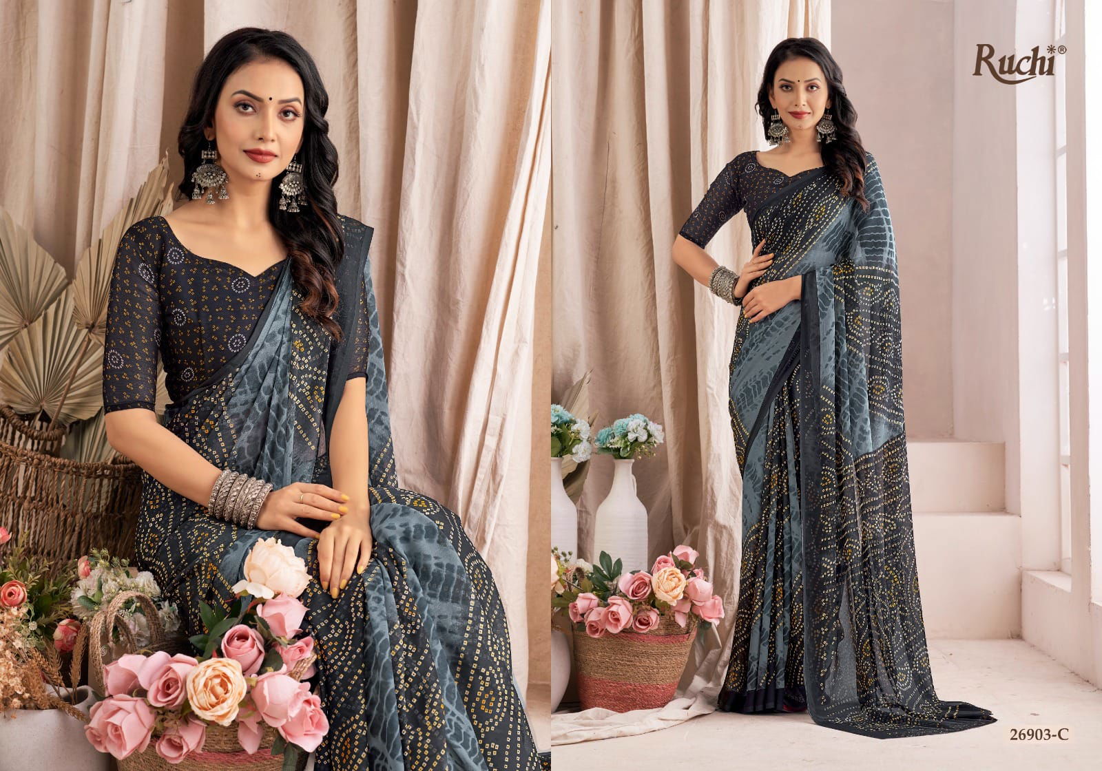 Star Chiffon 137 By Ruchi Bandhani Printed Daily Wear Sarees Catalog
