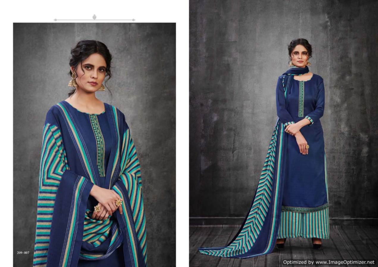 Zulfat Patiala Dreams Exclusive Pure Pashmina Print with Premium Elegantly Stitched Kashmiri Tie and Lace Dress Material Collection 