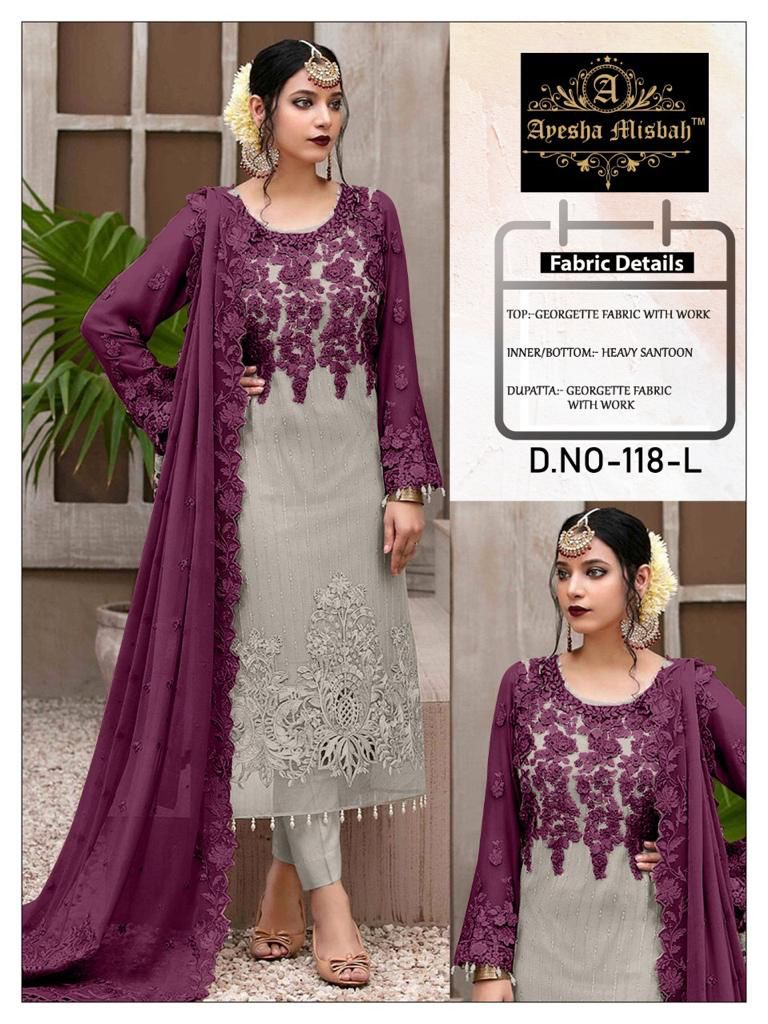 Ayesha Misbah 132 Wedding Wear Georgette Heavy Pakistani Salwar Kameez Collection