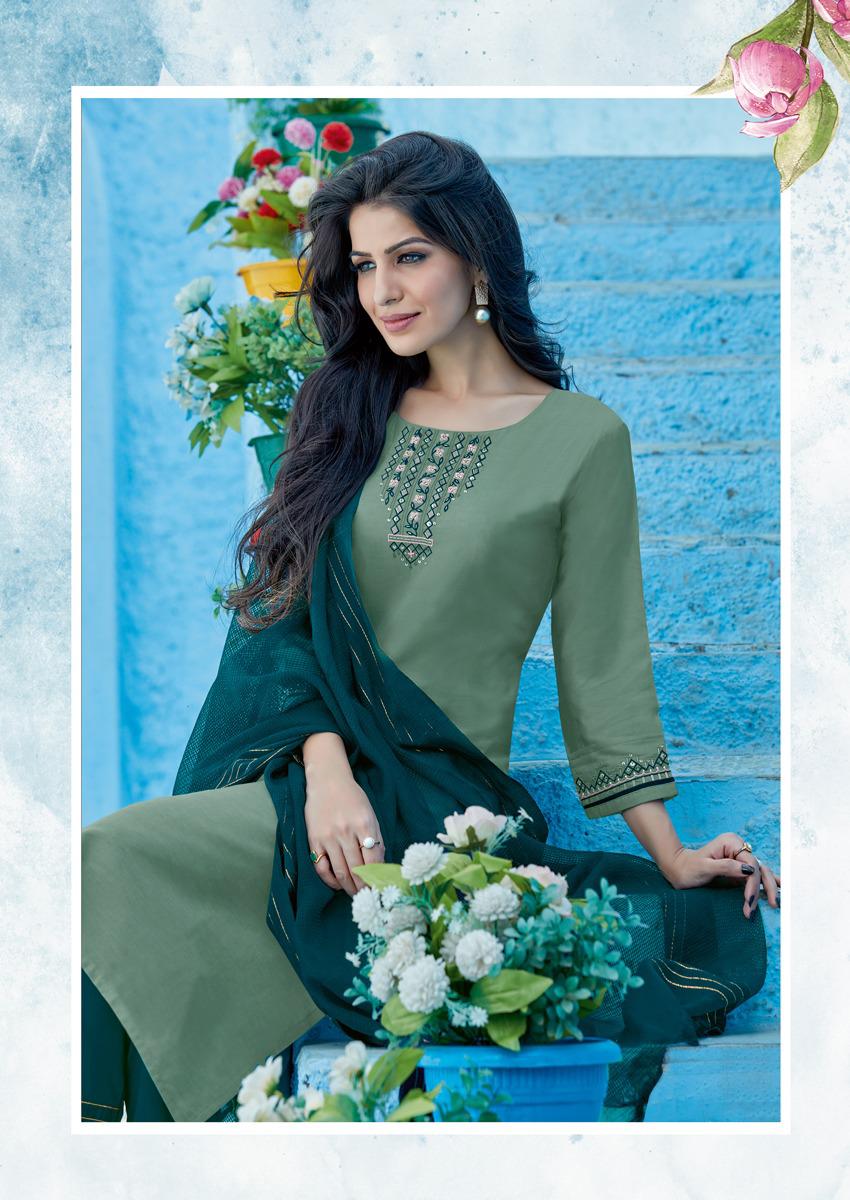 Ladies Flavour Saffron Ethnic Wear Viscose Ready Made Salwar Suit Collection
