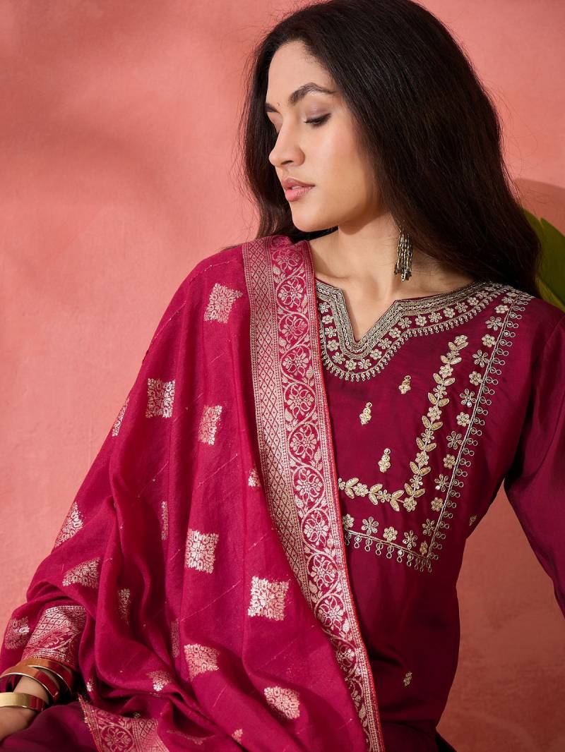 Color Set 8507 Beautiful Roman Silk Kurti Bottom With Dupatta Online Wholesale