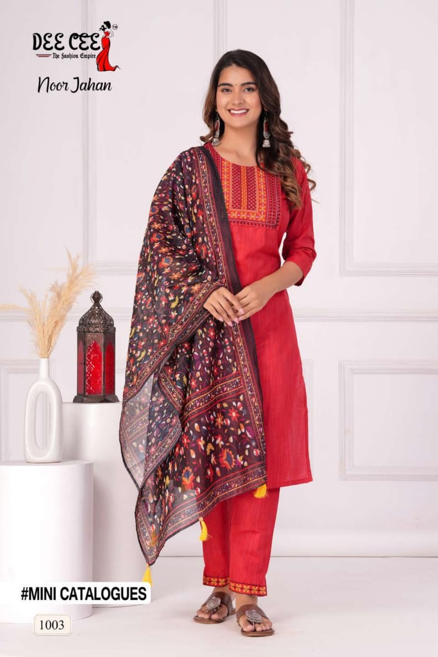 Noor Jahan By Deecee Cotton Kurti With Bottom Dupatta Catalog
