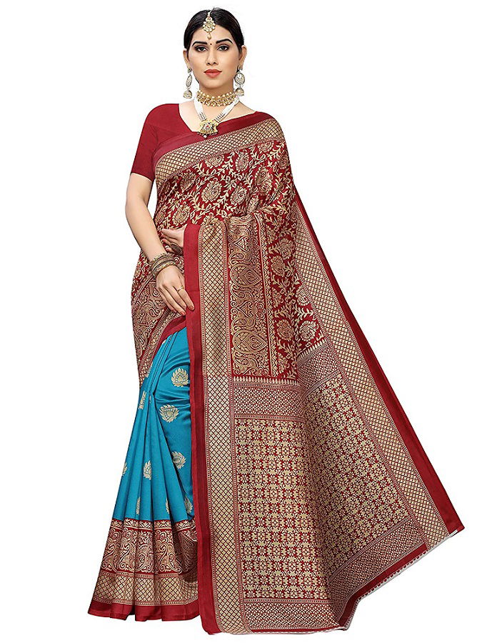 Pf 311 Casual Wear Art Silk Printed Casual Wear Designer Saree Collection
