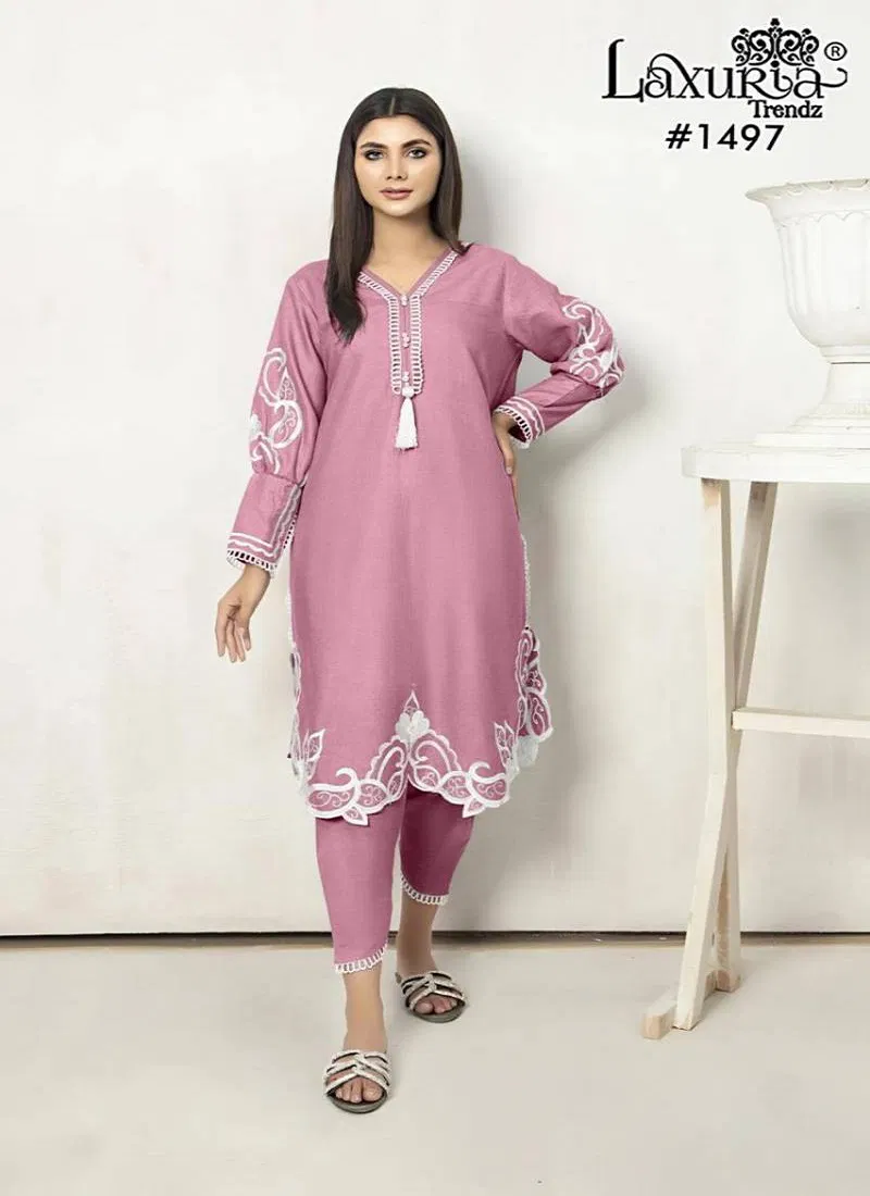 Laxuria Trendz 1497 Jam Satin Tunic Kurti With Bottom Wholesale Market