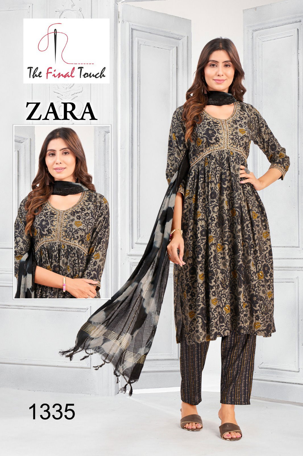 Zara By RR Alia Cut Embroidery Kurti With Bottom Dupatta Catalog