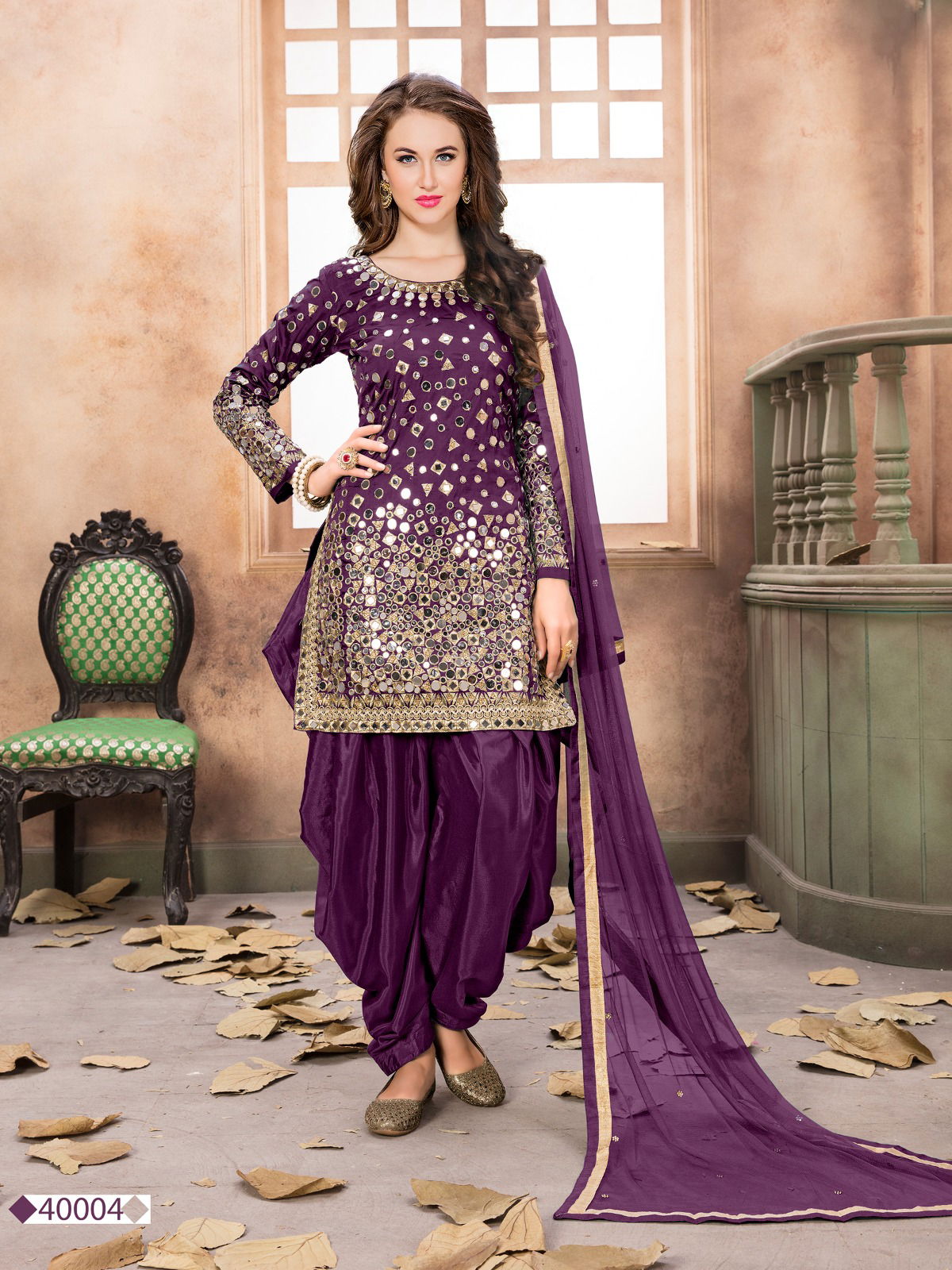 Aanaya 40000 Series Tafeta Silk Designer Panjabi Patiyala Suits Catalog