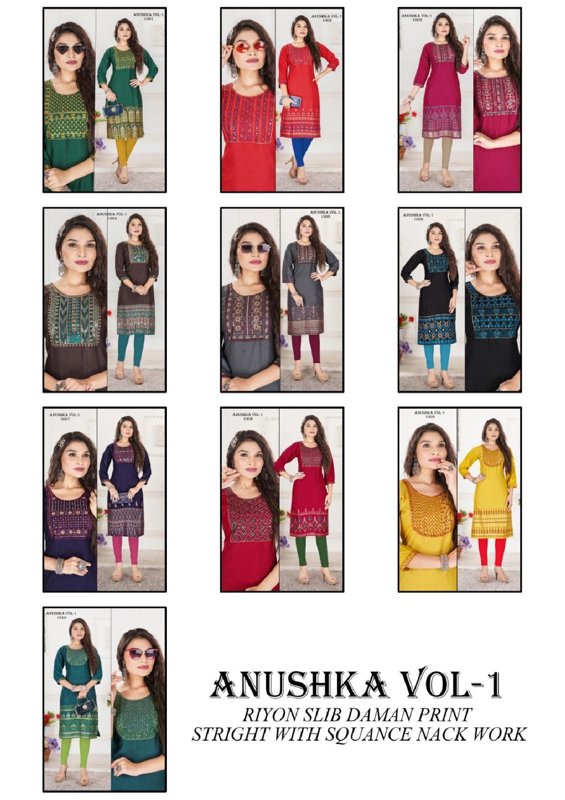 Jlf Anushka Vol 1 Sequence Work Printed Kurtis Catalog
