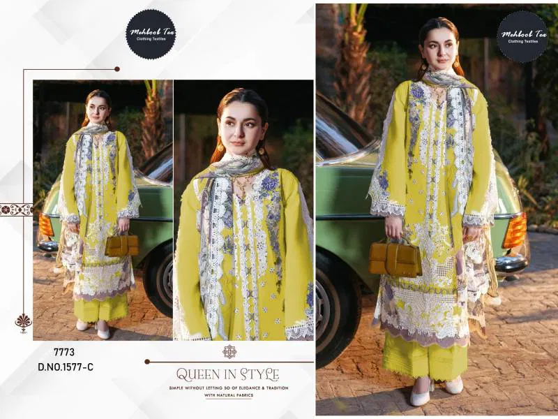 Mehboob Tex 1577 B And C Chiffon Dupatta Pakistani Salwar Suits Bulk Orders In India