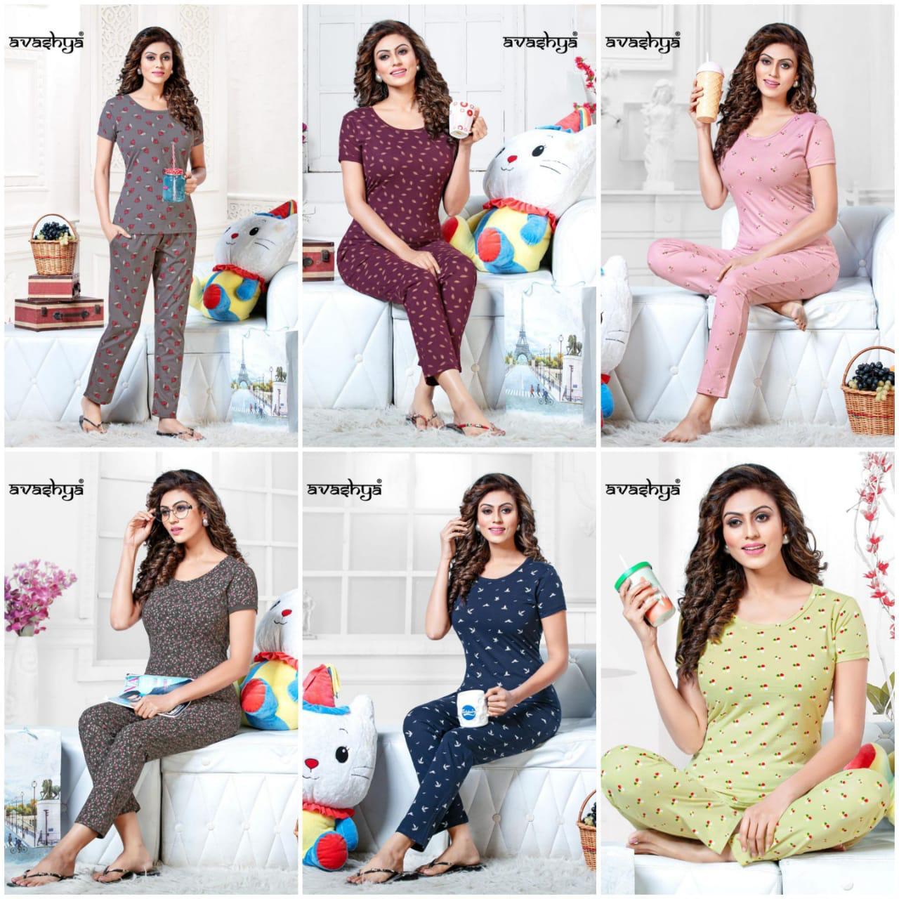 Premium Cotton Hosiery T-shirt With Pajama With Pocket Latest Night Wear Collection 