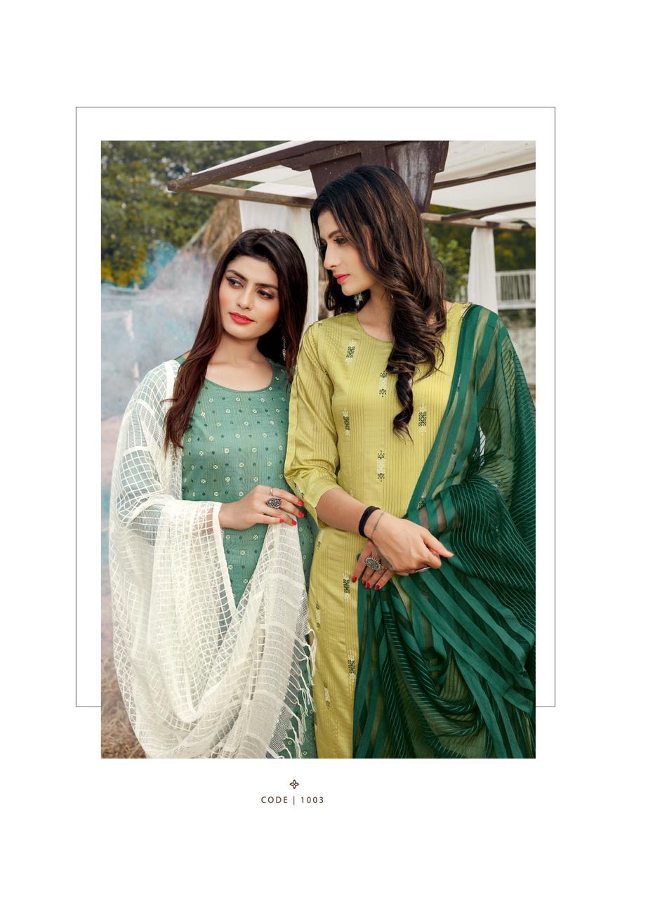 RT VASANT Latest Ethnic Wear Embroidery And Block Print Jari Lining With Full Inner Kurti With Bottom Collection