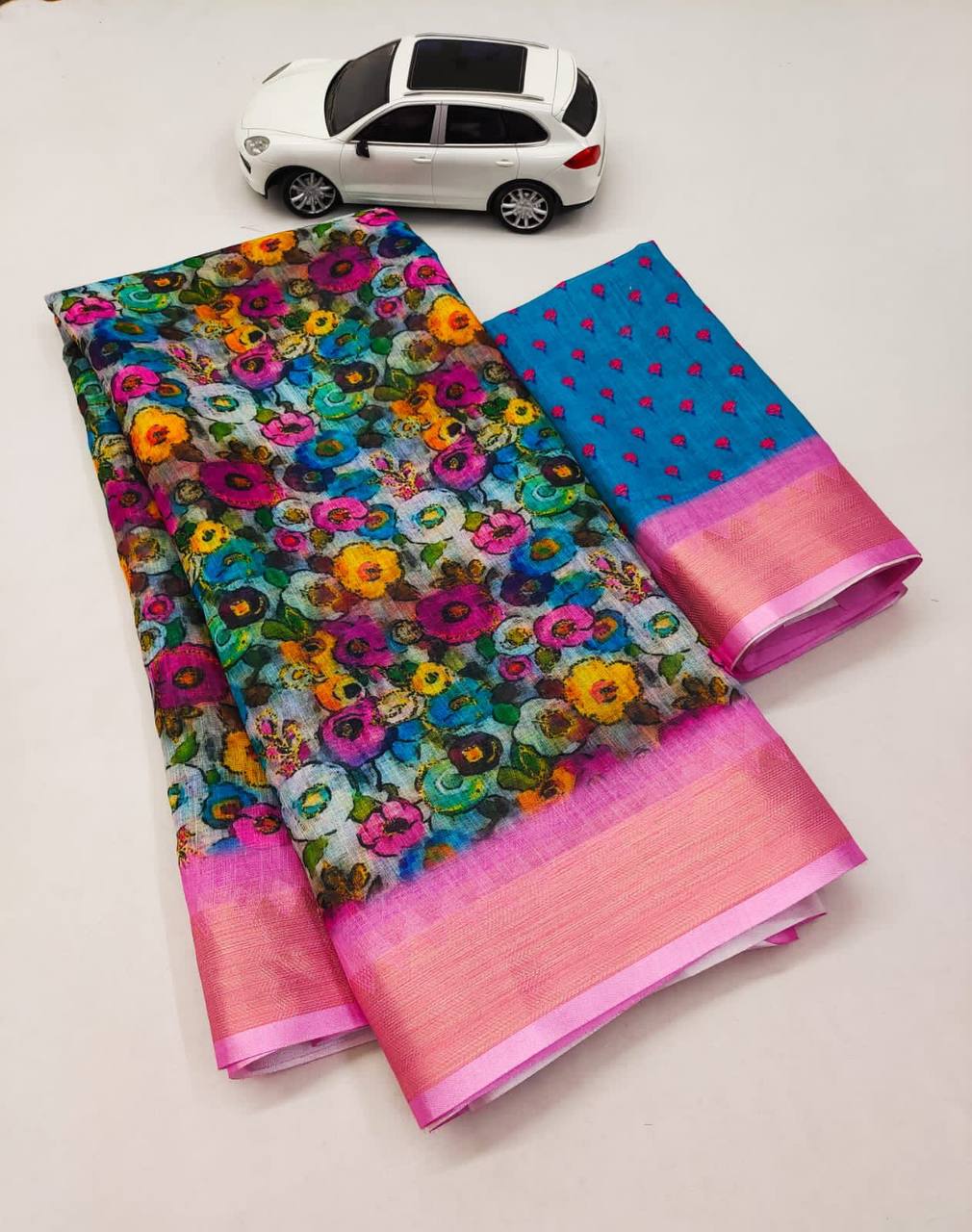 Mg 235 Manglaya Linen Printed Saree Catalog