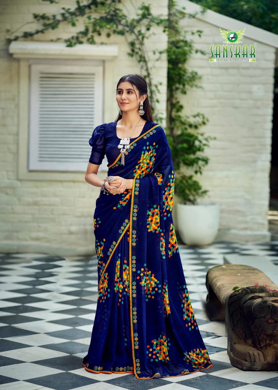 Bhagyashree By Sanskar Georgette Saree Online Wholesale