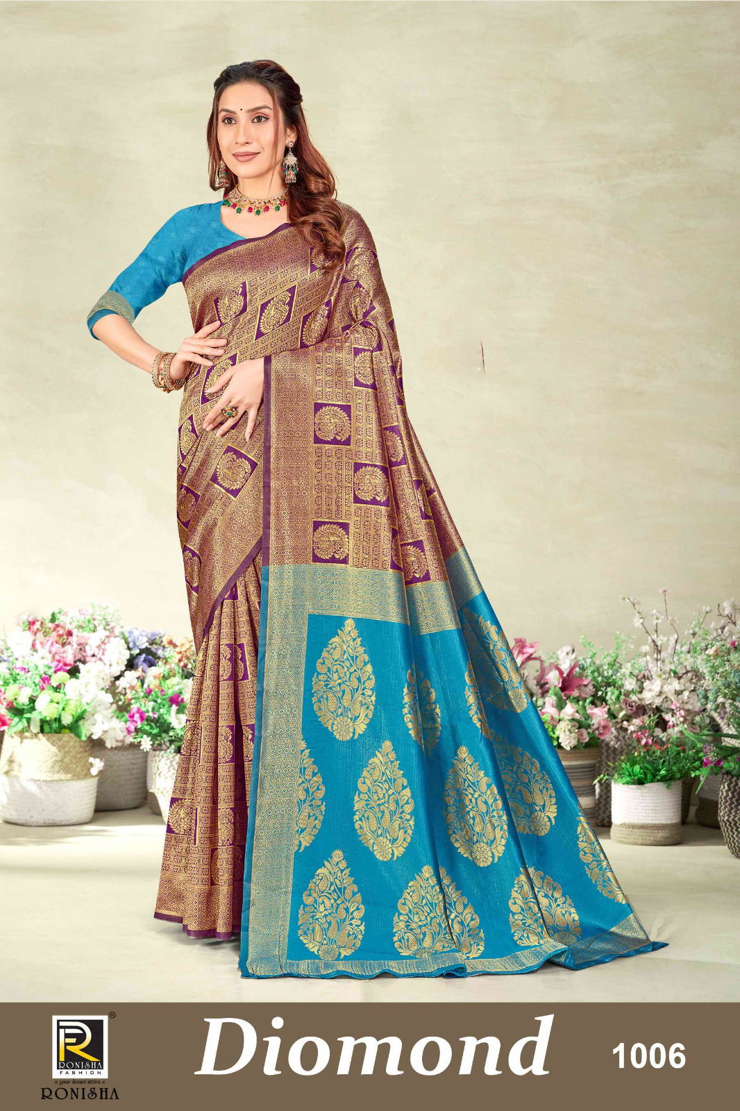 Diomond By Ronisha 1001 To 1006 Banarasi Silk Sarees Wholesale Clothing Supplier In India
