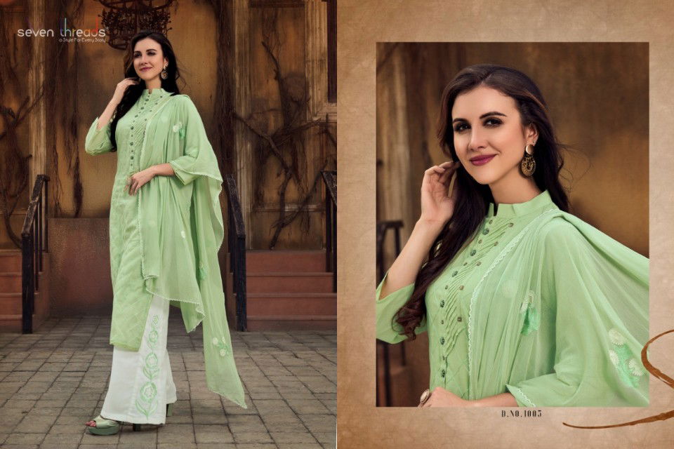 Seven Thread Latest Ready Made Designer Casual Wear Cotton Suit With Naznin Dupatta Collection 