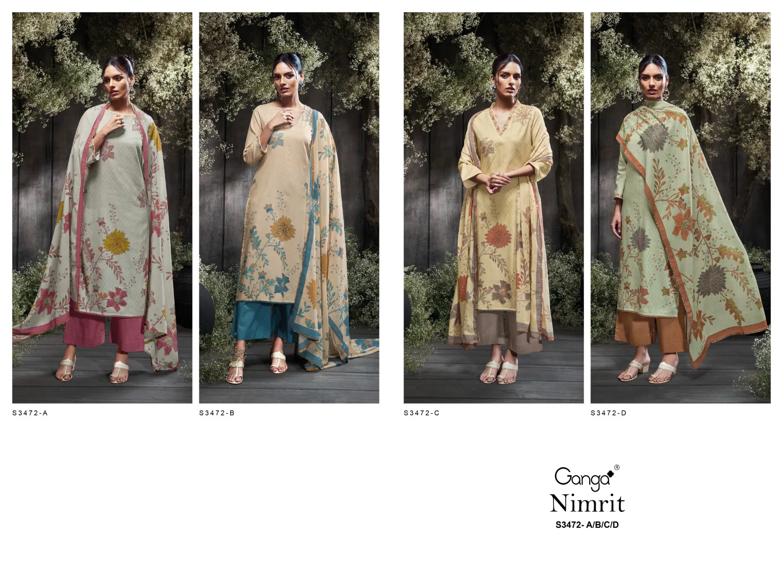 Nimrit 3472 By Ganga Cotton Printed Designer Salwar Suit Wholesale Online