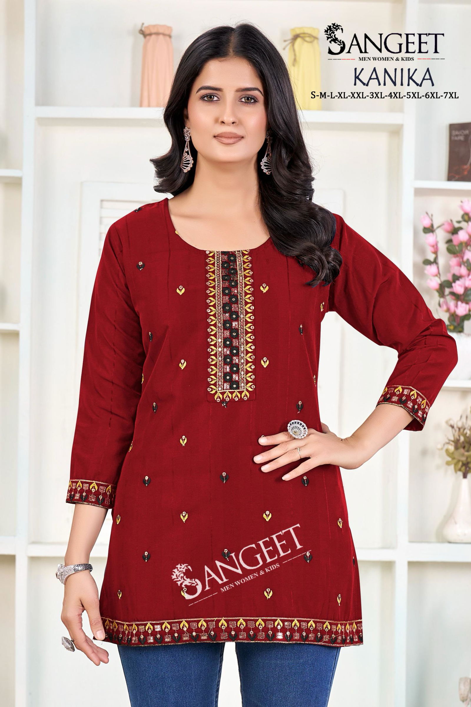 Kanika By Sangeet Heavy Rayon Embroidery Designer Kurti Suppliers In India