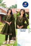 Vartika By Vitara Vichitra Silk Embroidered Readymade Suits Suppliers In India