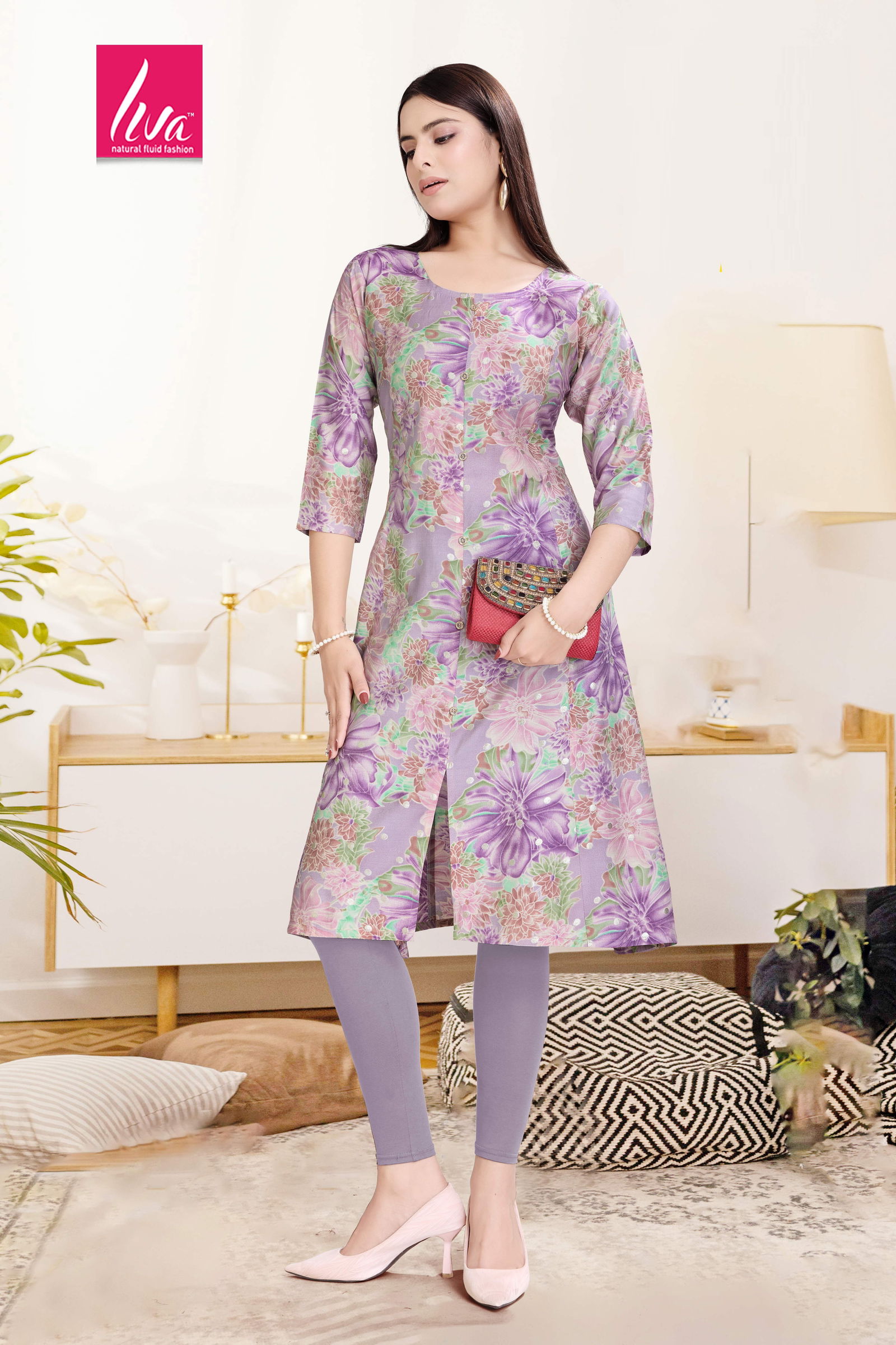 Princess Stylish Chanderi Foil Printed Kurti Wholesale Price In Surat