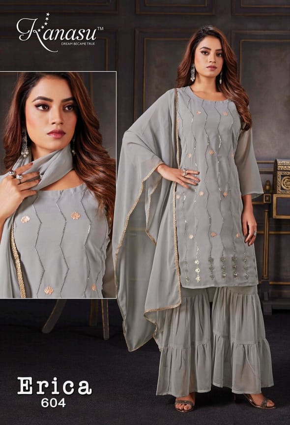 Kanasu By Erica Georgette Designer Sharara Suit Catalog
