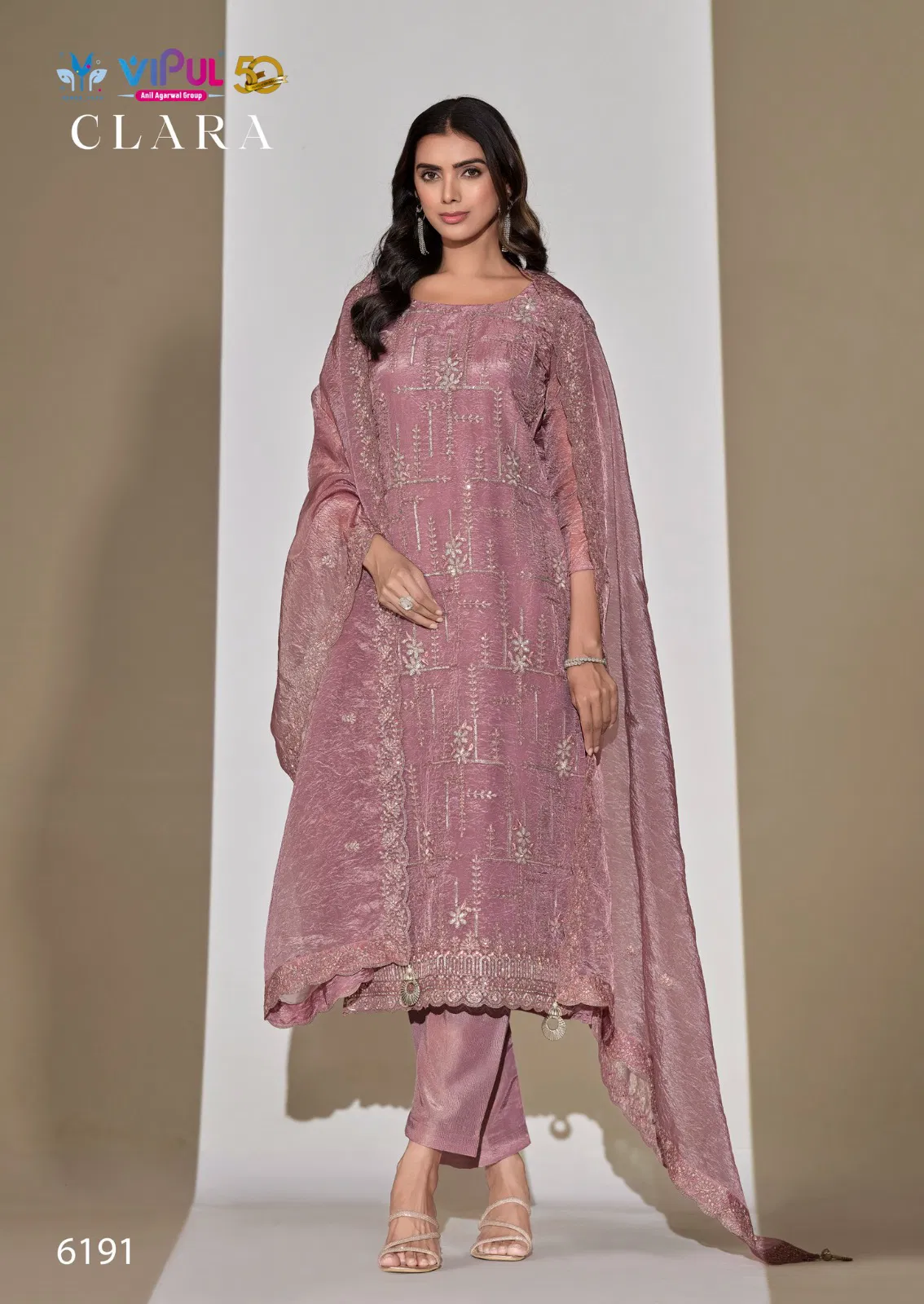 Clara By Vipul Satin Embroidery Designer Surat Salwar Suits Wholesale Market