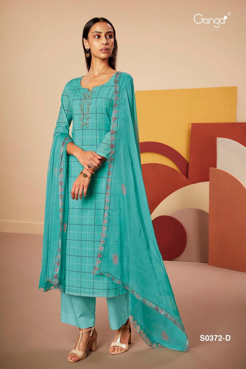GANGA YANA Latest Fancy Designer Heavy Casual Wear Pure Cotton Print With Cotton Embroidery Linen Work Dress Material Collection