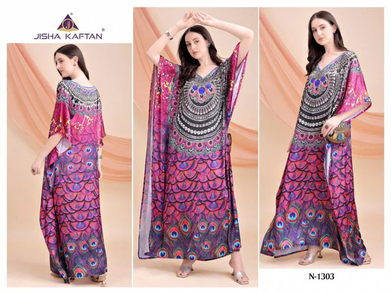E Nazakat Vol 13 By Jelite Kaftan Japan Satin Printed Kaftans Online Wholesale