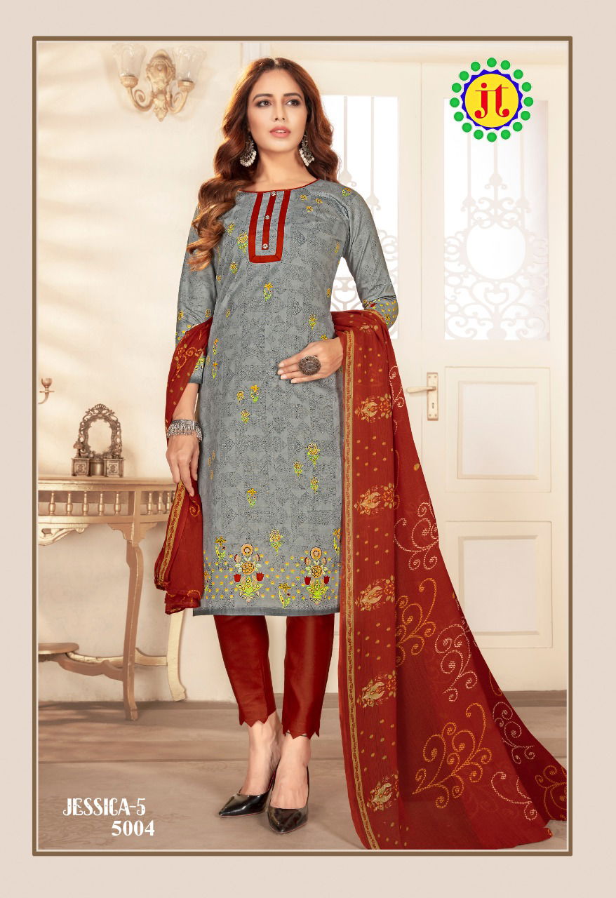 Jt Jessica 5 Latest Regular Wear Printed Cotton Dress Material Collection 