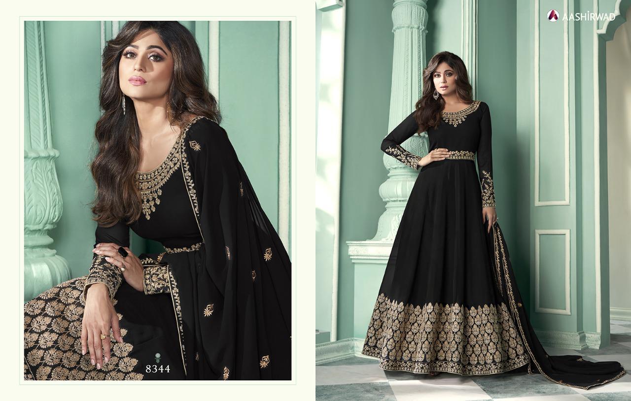AASHIRWAD JEWEL Latest Fancy Designer Festive Wear Real Georgette Heavy Worked Salwar Suit Collection