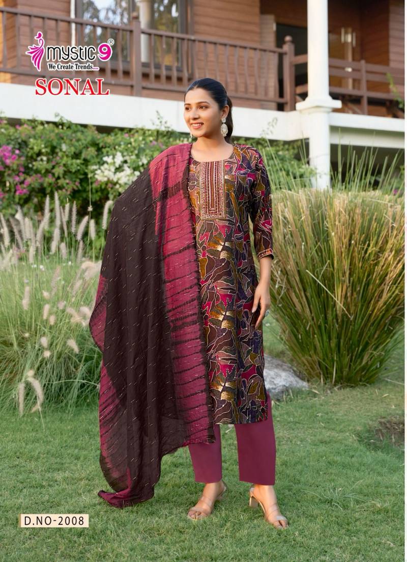 Sonal Vol 2 By Mystic 9 Roman Silk Kurti With Bottom Dupatta Orders In India
